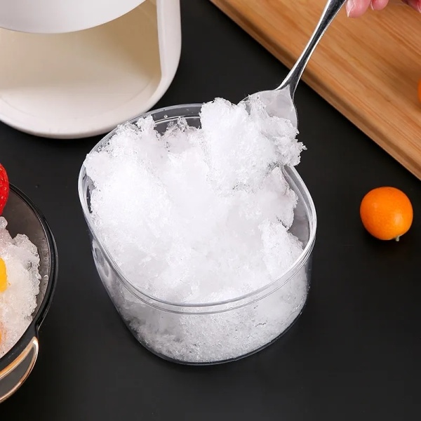 Sähköinen kaksoisteräinen jäämurskain 200 ml kaupallinen lumikartion granulointikone ilmaisella tarjottimella kotiin jäisten juomien smoothiekone