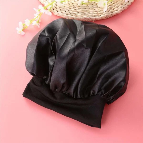 Sovehætte satin hat (one size) sort black