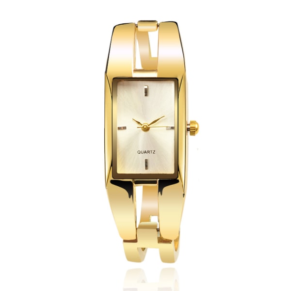 Fashion Lady Watch Quartz Alloy Armband Watches, Fritidskvarts gold