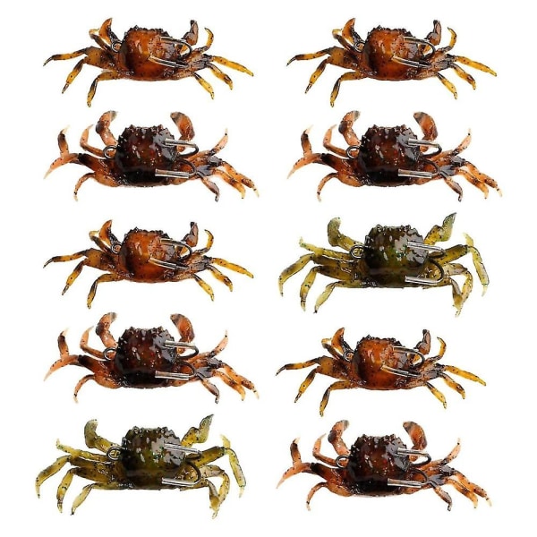 10 stk kunstige krabbelokker 3d simulering krabbe lokker med skarpe kroge Havfiskeri Krabbe lokker F