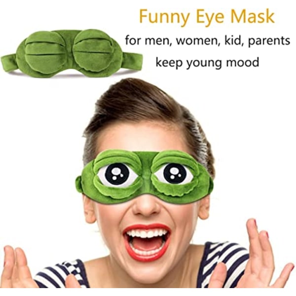 Sovende øjenmaske Frog øjenmaske Sjov 3D sovemaske gave