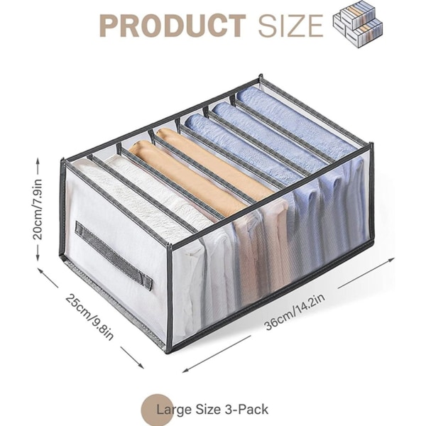 Grid jeansfack förvaringsbox, 36 × 25 × 20 cm, tvättbar