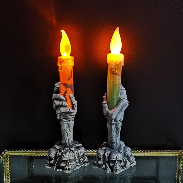 Halloween Skeleton Hånd LED Lampe Flamme Lampe