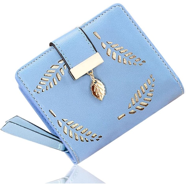 Söt kort plånbok i läder blå