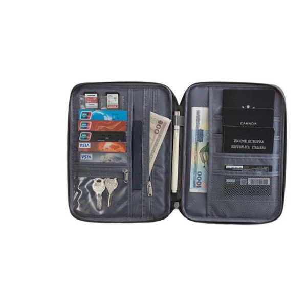 Stor kapacitet och multifunktionell reseplånbok/passhållare black