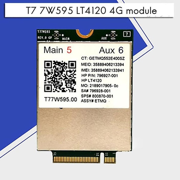 T77w595 4g Lte Card Module Lt4120 796928-001 Mdm9625 yhteensopiva Hp Probook/elitebook 820 840 850 G2 G3 4g Module Network Card