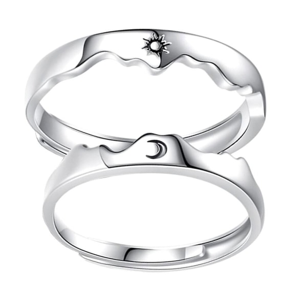 1 par justerbar delt ring måne solgraverte ringer par smykker gaver