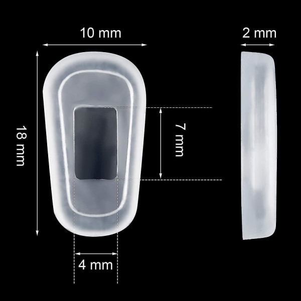 10 paria silikoninen nenätyynyn suojukset läpinäkyvät silikonilasit nenätyynyn osa Pehmeät läpinäkyvät lasit nenätyynyt