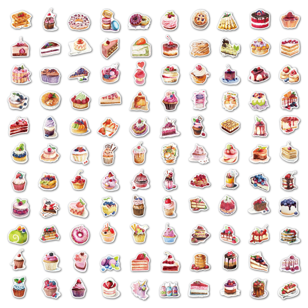 100st tårtklistermärken Dessert Graffiti dekoration klistermärken