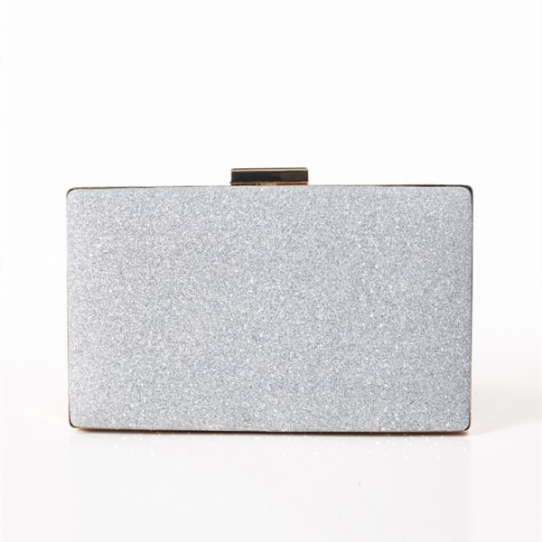 Ilta Clutch-laukku Mini-häälaukku Messenger Naiset Clutch Juhliin Cocktail-juhliin Suosikit Elegantti Nahkainen Iltalaukku Seremonialaukku Ketjulla silver