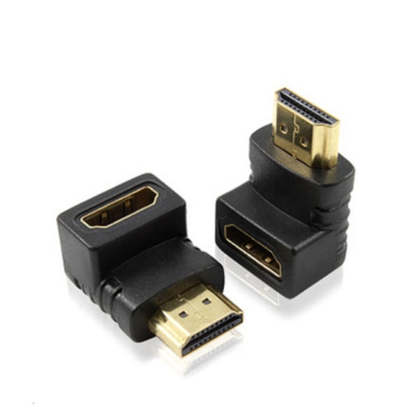 2 kpl 90 asteen HDMI-sovitin - kulma HDMI-sovitin musta