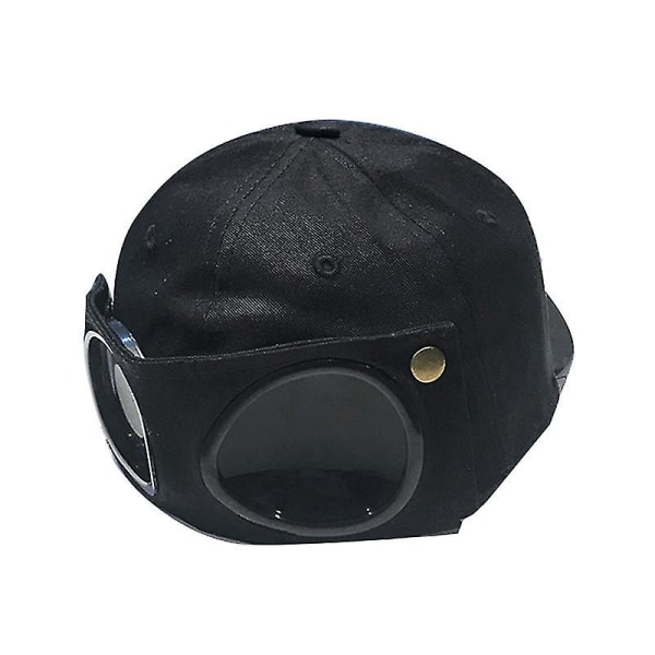 Aviator Hat Personality Briller Baseball Cap Solbriller Cap black