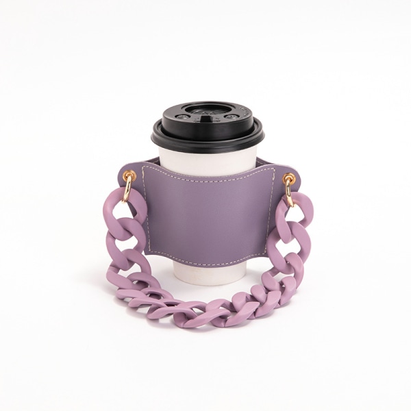 Kedja bärbar kaffekoppshållare hängande bärbar kopphållare purple