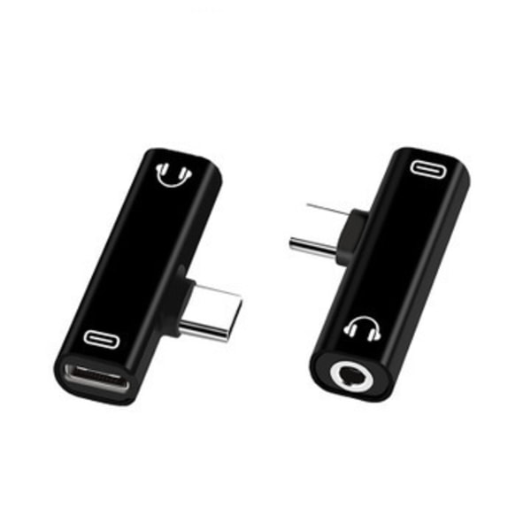 Jack kuulokkeiden latausmuunnin USB C-tyypin audiosovitin black