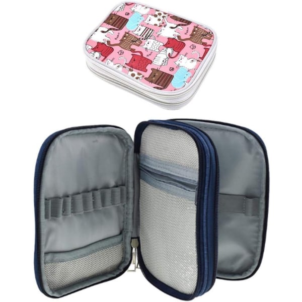 Etui med hæklenål: Tom lynlåstaske, bærbar hæklet rejsetaske