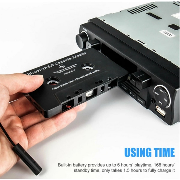 Bluetooth Car Tape Converter, MP3-kassettspiller