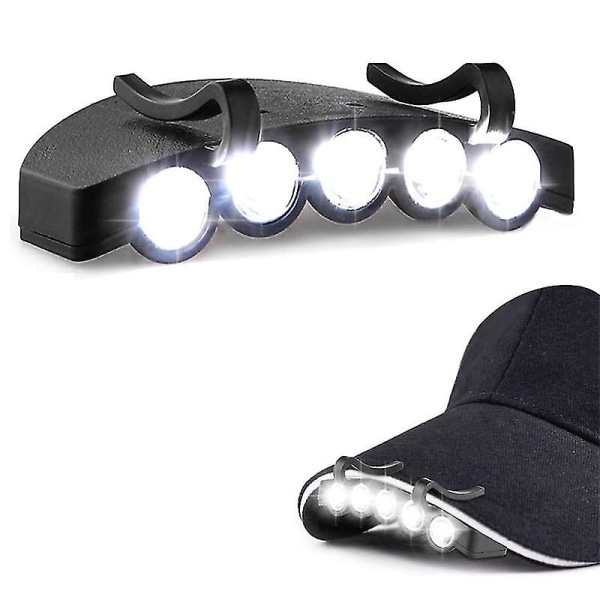 5led Clip Cap Ljus Hatt Ljus Hatt Lätt Fiske Strålkastare Nattfiske Ljus Med Batteri