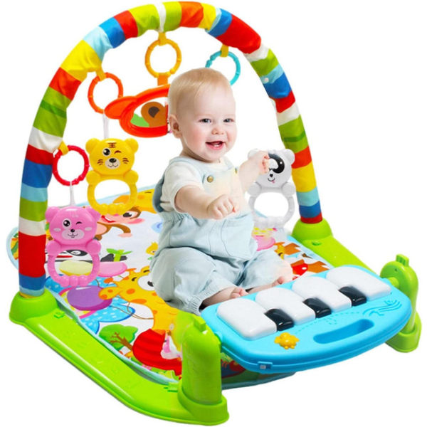 Babyaktivitetsmatte, 5-i-1 babyaktivitetsgym, spille gymnastikk og piano