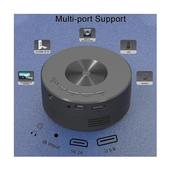 Yt200 Led Mobiltelefon Projektor Hemma Miniprojektor Bärbar Hemmabio Mediaspelare Hd Projecto