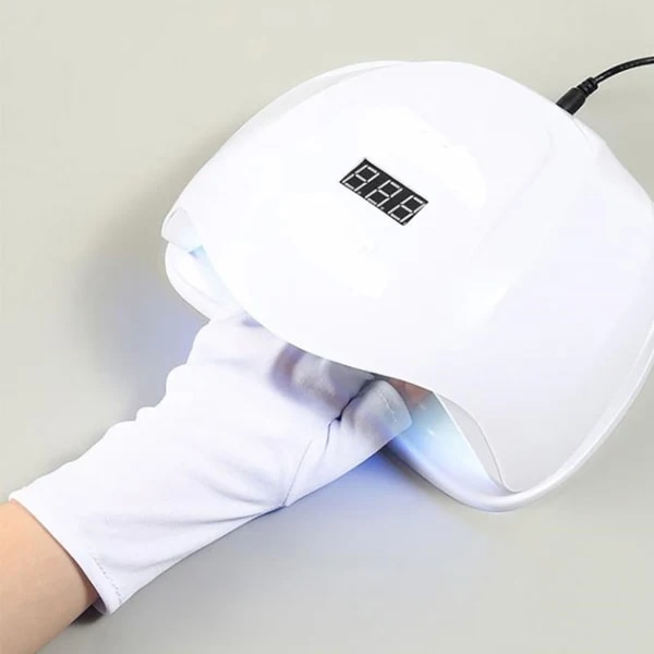 Anti-UV-handska 1 par UV-beskyttelseshansker UV-beskyttelseshansker Fingerløse manikyr manikyrhansker