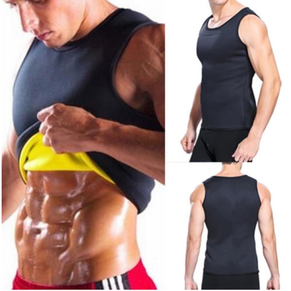 Body Shaping Vest för män Tunika Gördel Fitness Ärmlös korsett S