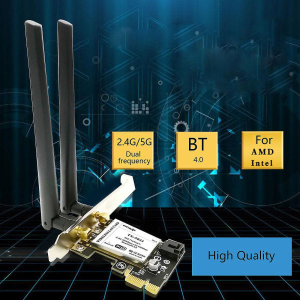 Wifi Adapter Bluetooth-kompatibel nätverk Pcie Card Trådlös mottagare 300mbps