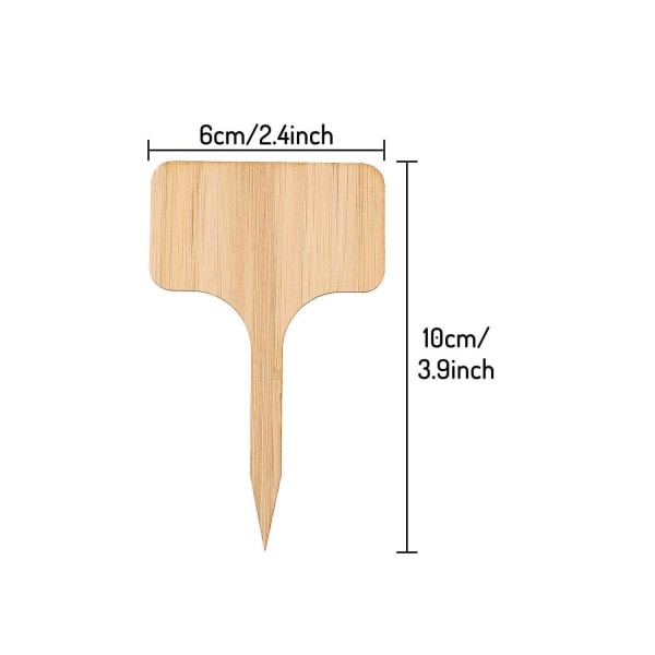 50 stk. bambusplante markører, T-formede planteskilte haveetiketter