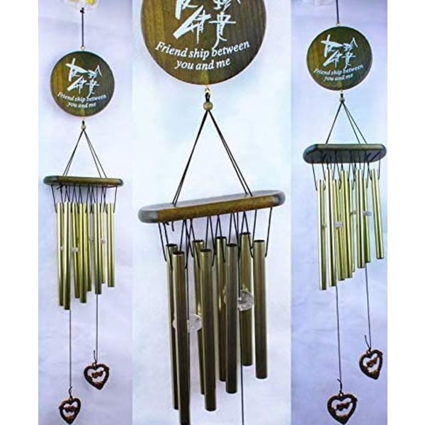 Bronse Wind Chime 8 Tube Metal Bells Hagedekorasjon