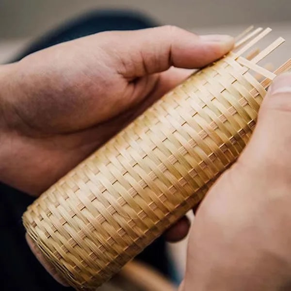 Flat polert bambusstrimler Silke Håndlaget Birdcage strikkemateriale 6mm Bredde