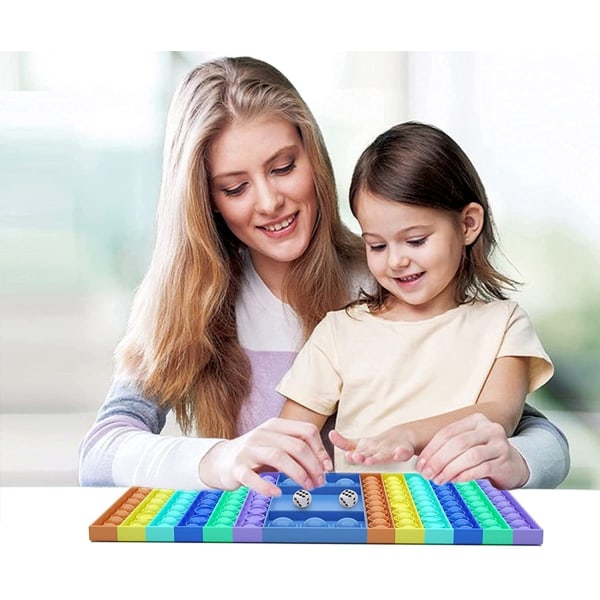 Rainbow Chess Board Push Bubble Sensoriset lelut, Stress relief lelut