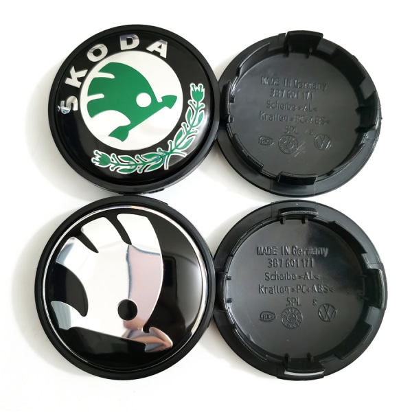 2 stk for skoda modeller 56mm 65mm logo panser billogo