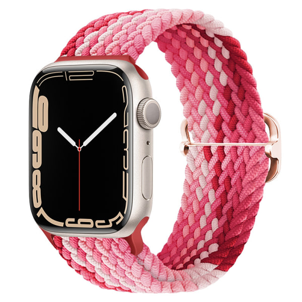 Ranneke Apple Watch 41mm / 40mm / 38mm Hengittävä punottu nylon pinkki red