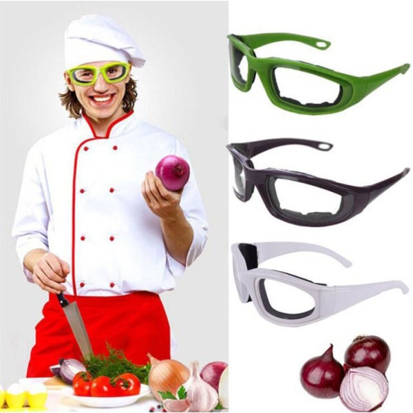 3 beskyttelsesbriller, briller med køkkenløg, beskyttelsesbriller mod spicy løgskæring, beskyttelsesbriller mod stænk