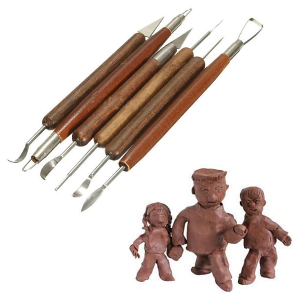 6 st Clay Sculpt Wax Carving Keramik DIY Tools Shapers