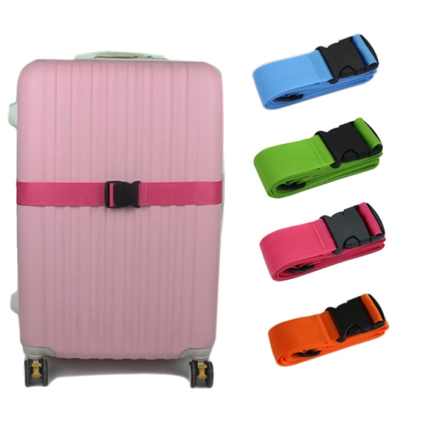 Bagageboks omsnøring, lige linje emballage, rejseboks omsnøring, reb pink