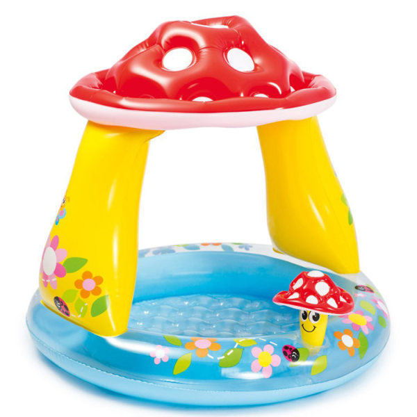 Baby svømmebasseng sjampinjong skygge oppblåsbart basseng