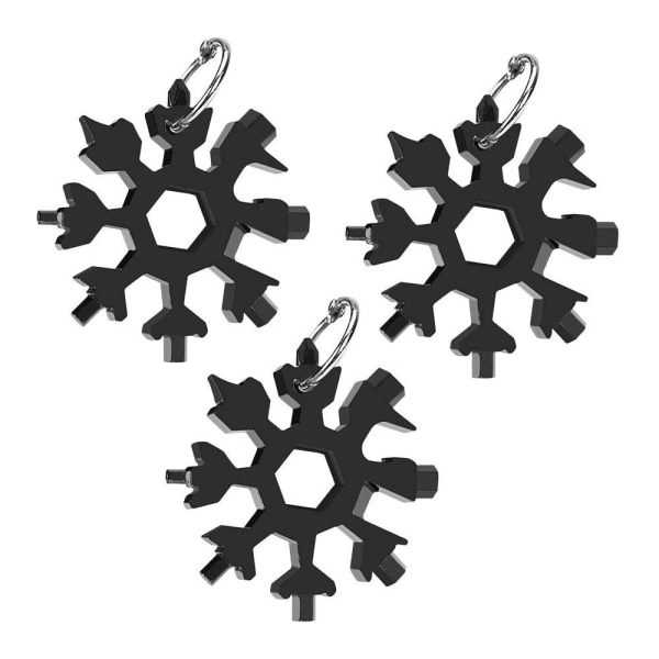 3-pack Snowflake Multi-Tool 18-i-1 Phillips skruvmejsel Set svart