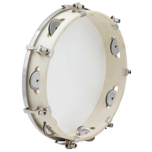 10 In Tambourine Capoeira Leather Trumma Tambourine Trä Tambourine Precussion Musikinstrument För