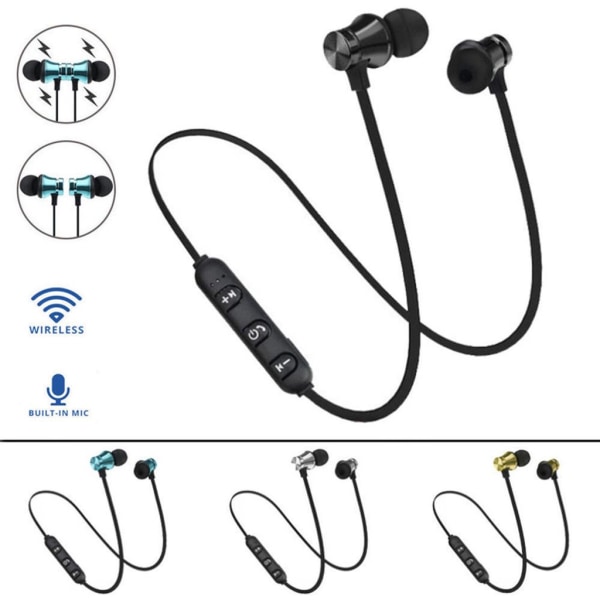 XT11 In-Ear Bluetooth Sports Magnetic Headset med Stereo Musik høretelefon black