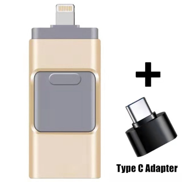 4-i-1 USB-interface flashdrev disklagerhukommelsesstick gold