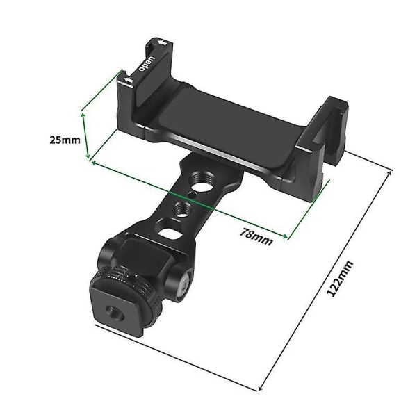 Universal Moblie Phone Clip Kiinnike pidike Kiinnitys 1/4 ruuvi Cood Hot Shoe Puhelinpidike Kolmijalka