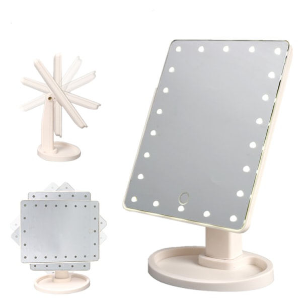Justerbar sminkspegel med LED vit