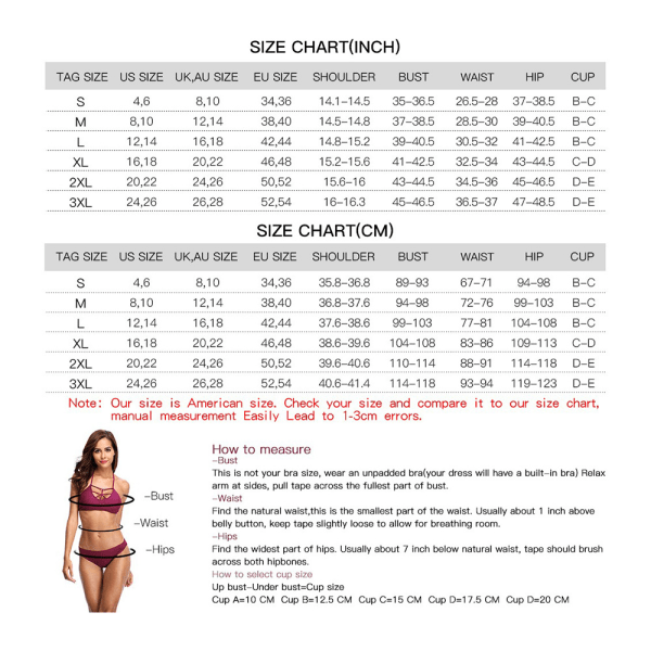 Push-Up-Bikini Einteiliger Badeanzug für Damen ZFS1257ANM L