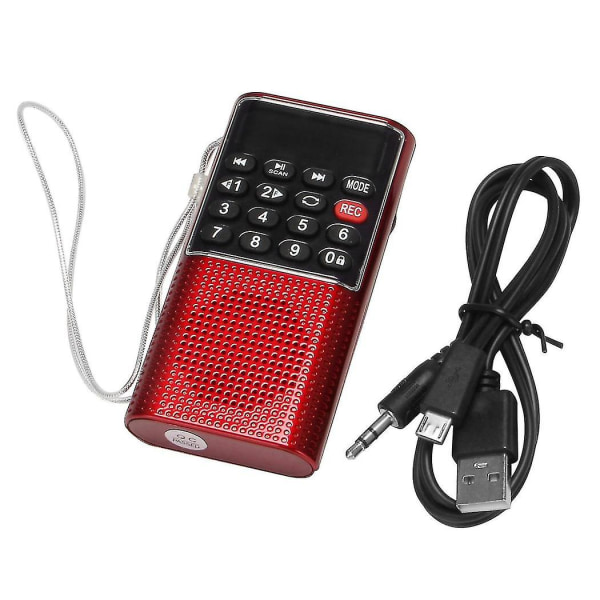 L-328 Mini Portable Pocket Fm Auto Radio Musik Ljud Mp3-spelare Utomhus liten högtalare med Voice Re