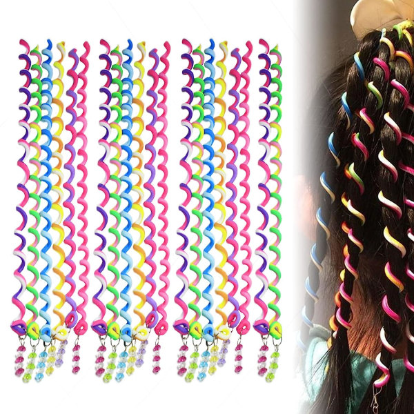12st Colorful Twist-håraccessoarer, Rhinestone-håraccessoarer för flickor, DIY-frisyretillbehör