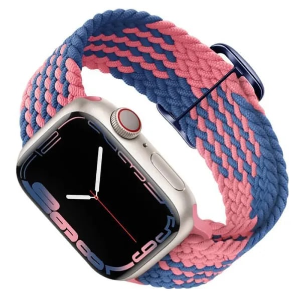 Ranneke Apple Watchille 41mm / 40mm / 38mm Hengittävä punottu nailon vaaleanpunainen red