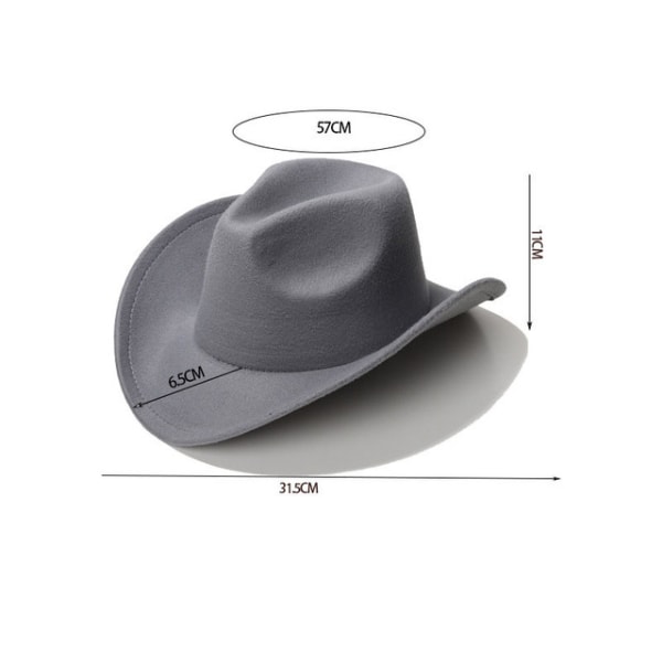 Unisex Voksne Uld Cowboy Western Hat Bred Skygge Kasket Vinter Varm Camel camel