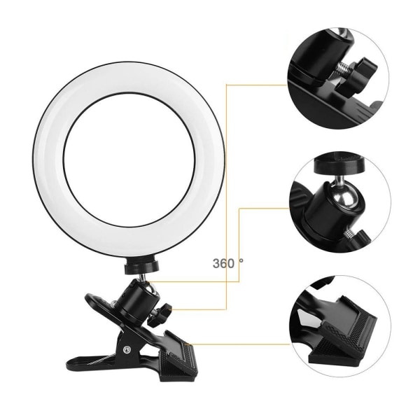 Ringljus, videoljus, dimbar mini-videokonferensbärbar dator