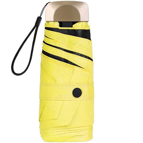 Kompakt, hopfällbart UV-paraply för vuxna och barn yellow