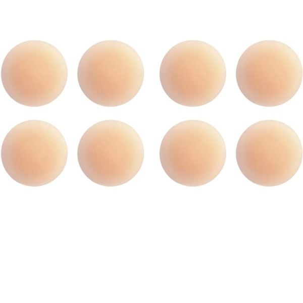 4 par slanke brystvorteskjold for kvinner, gjenbrukbare selvklebende medium skin tone